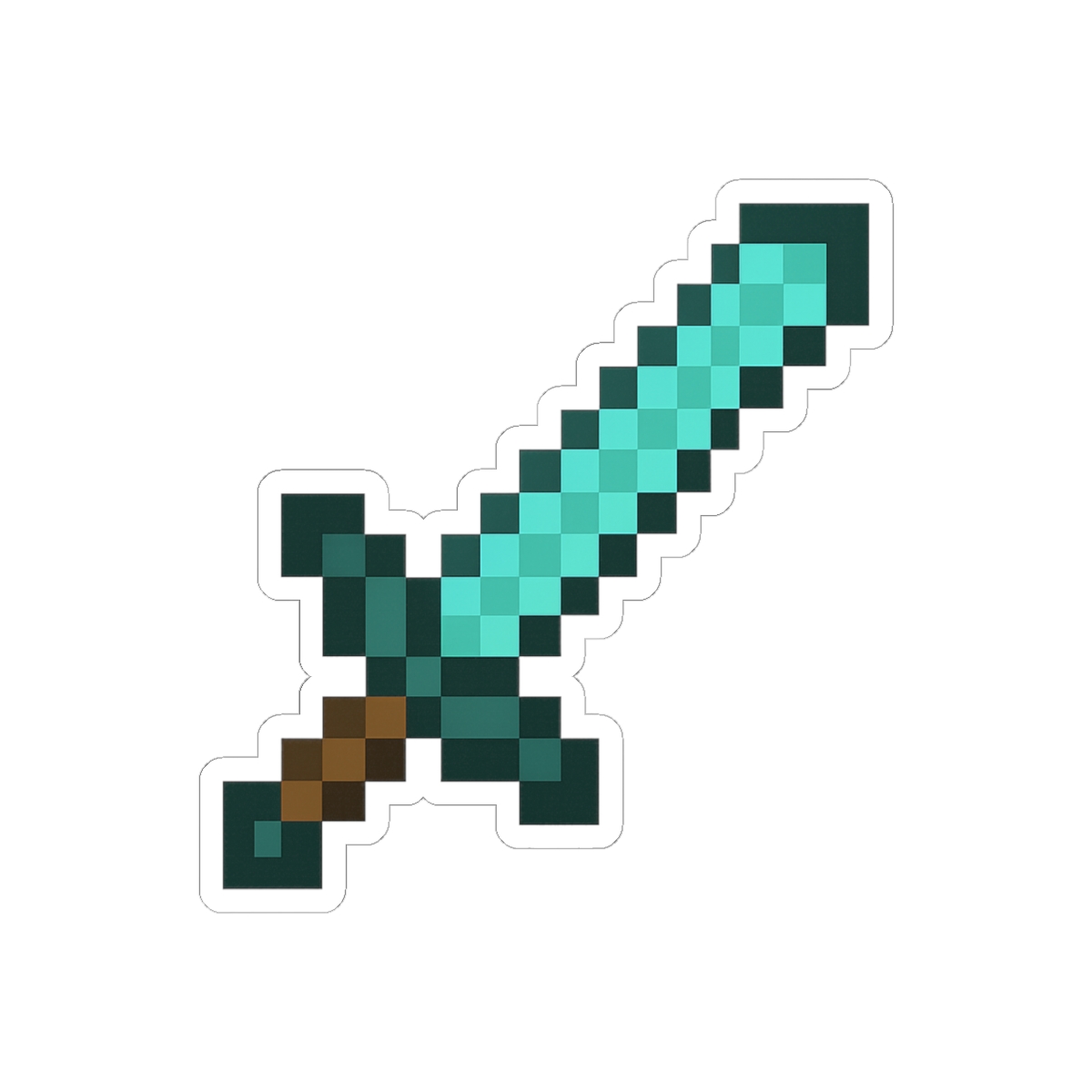 Minecraft Diamond Sword Sticker | Iconic Pixel Gaming Vinyl Decal