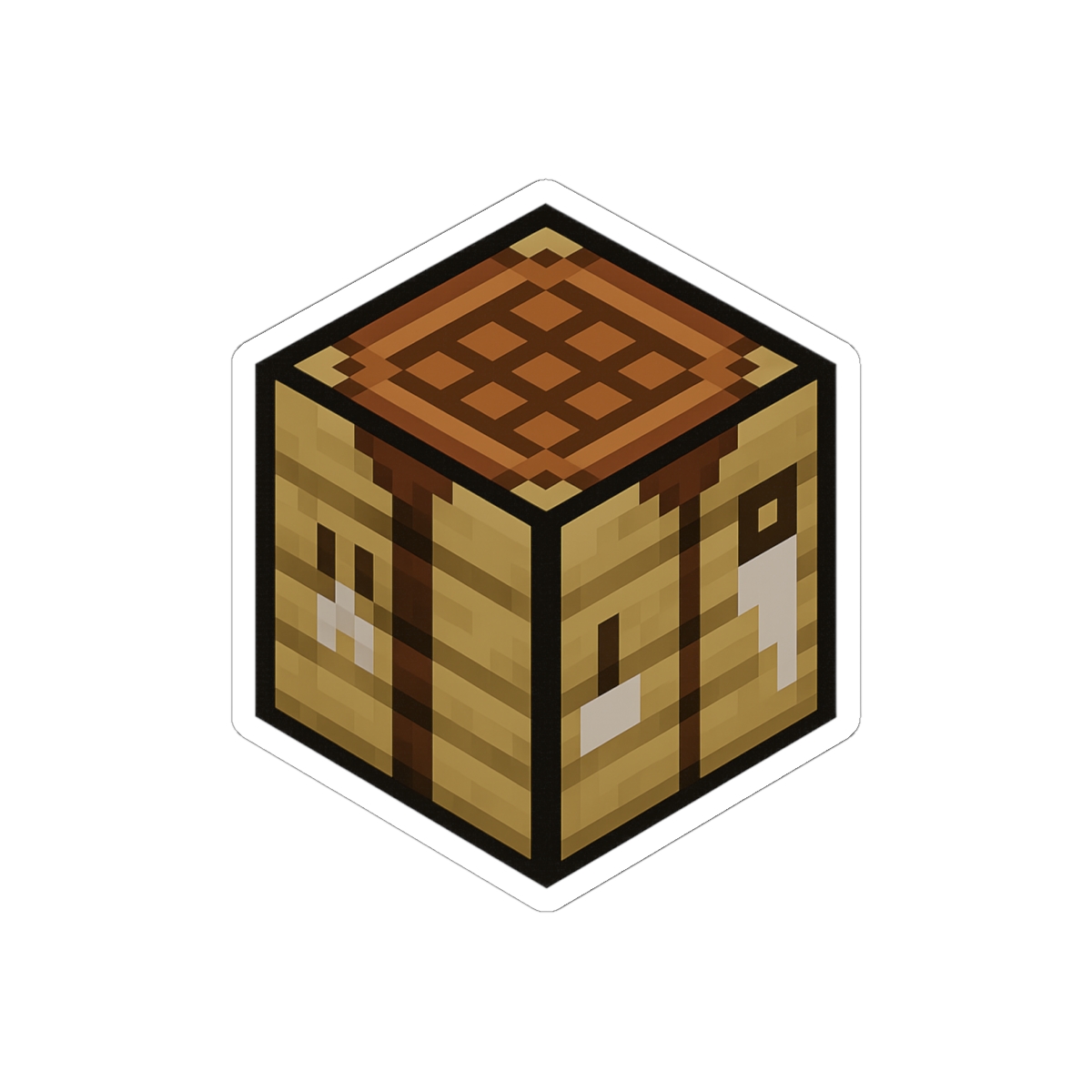 Minecraft Crafting Table Block Sticker | Pixelated Vinyl Decal