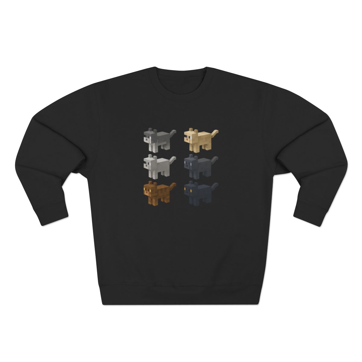Pixel Art Minecraft Cats Graphic Sweatshirt
