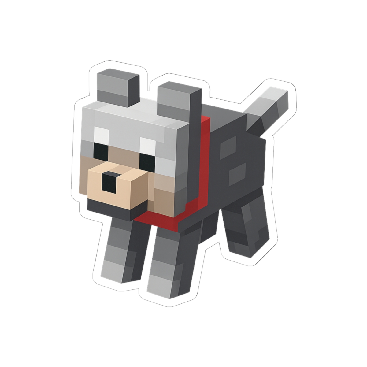 Minecraft Pet Dog Sticker | Cute Pixel Art Vinyl Decal
