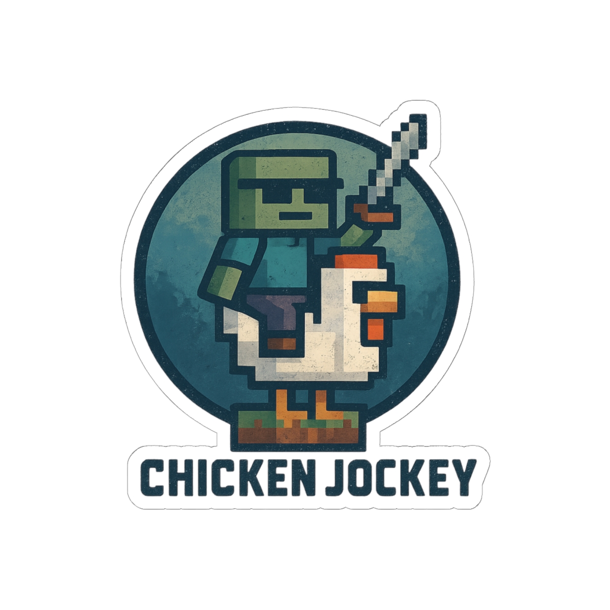 Chicken Jockey Minecraft Funny Sticker | Vinyl Decal
