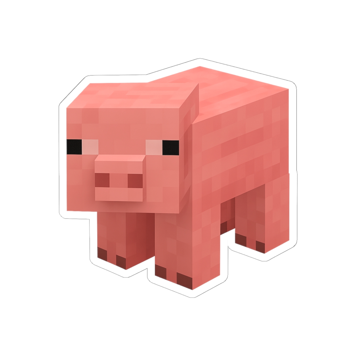 Cute Minecraft Pig Sticker | Adorable Vinyl Decal