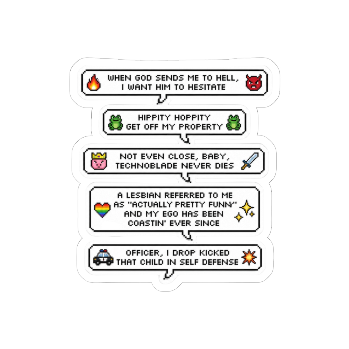 Technoblade Quotes Sticker Pack | Funny Minecraft Vinyl Decals