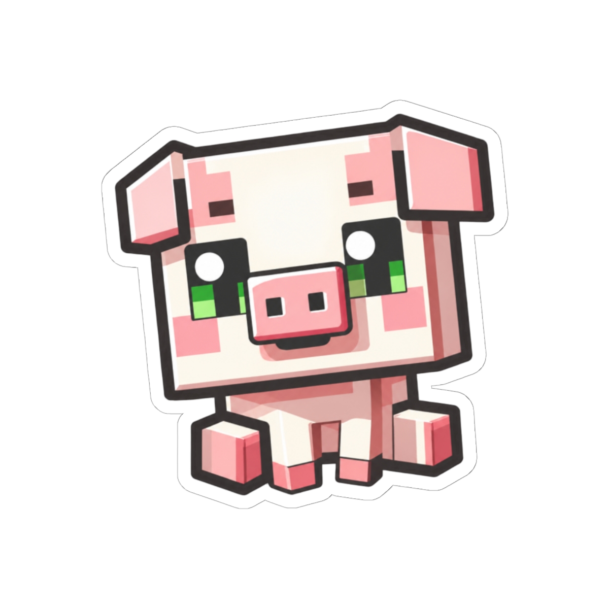 Minecraft, Cute Pig, Minecrafter, Chibi Stickers