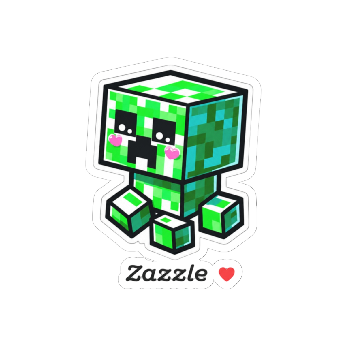 Minecraft, Cute Creeper, Minecrafter, Chibi Kawaii Sticker