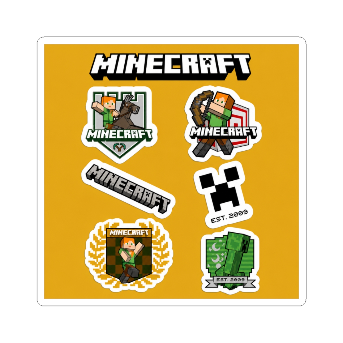 Minecraft Sticker Sheet Collegiate